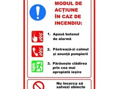 Semn cu modul in caz de incendiu